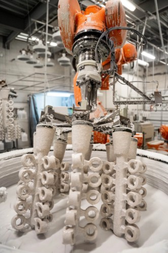 Typical tree several parts being coated